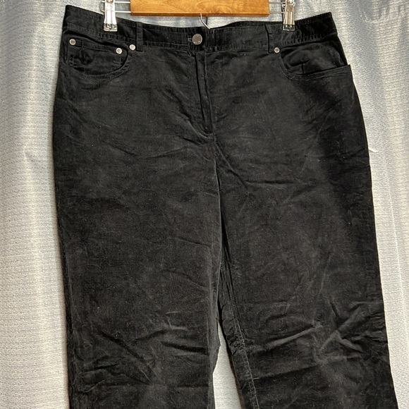 ANNE KLEIN BLACK VELVET LIKE SWING TIME PANTS Size 12 NWT - Picture 2 of 11